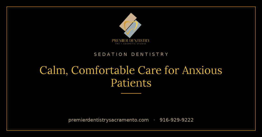 Sedation dentistry for anxious patients at Premier Dentistry, Sacramento